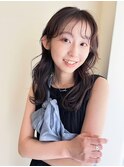 ロングスタイル　パーマ　ほつれウェーブ