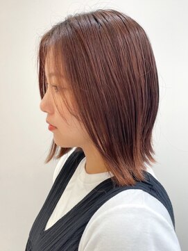 リコラックスビー(LICO LUXBE) 切りっぱなしボブレイヤースタイル★ピンクベージュ