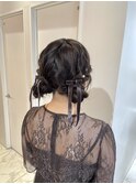 ヘアアレンジ/ツインお団子/透明感カラー