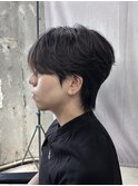シースルーマッシュ/毛流れパーマ/センターパート