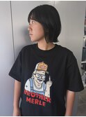 暗グレショートヘア