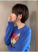 xカット//ホワイトグレージュ/レイヤーカット/チェリーブラウン
