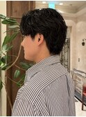 メンズサーフカール センターパート フェザーパーマ ミニウルフ