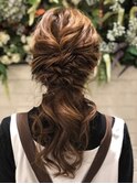 【結婚式、二次会に♪】編み込みダウンスタイル☆