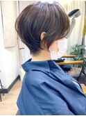 クールショート/ショートパーマ/ボブルフ/ピンクベージュ/柴