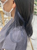 ヘアーズ イオンモール徳島(HAIRZ) 《HAIRZ》渡内美遥　さりげなインナーカラー×インディゴブルー