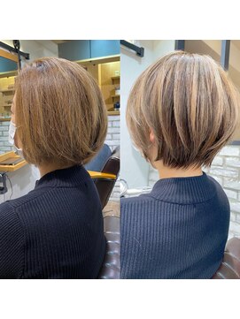 バンプ ギンザ(BUMP GINZA) 30代/40代/50代◎絶壁解消/白髪ぼかし/大人ショートボブ【中村】