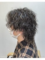 アース 川崎店(HAIR&MAKE EARTH)&nbsp;センターパートウルフ/メンズハイライト