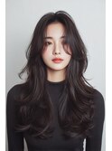 ［縮毛矯正/髪質改善/透明感カラー］韓国風顔周りレイヤー♪