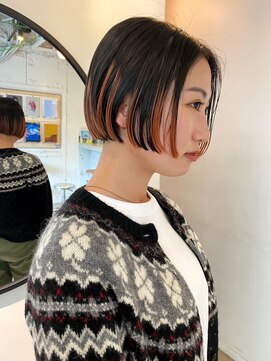 ルーム(Loom.) デザインカラーコントラストハイライト切りっぱなしボブ