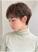 ハショート/ベリーショート/ニュアンスパーマ/オリーブカラー