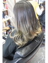 オーバーキャプテンネイキッド(OVER CAPTAIN NAKED) グレージュグラデーションカラー×前下がり