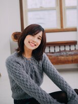 美容室 リズヘアー 稲毛店(Riz hair)&nbsp;ミディアムレイヤー×フリンジバング【稲毛】