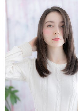 ミック 日暮里店(miq) 透明感☆黒髪ダークアッシュナチュラルストレートb