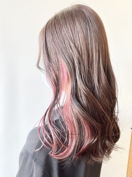 Morio原宿 ロングインナーカラー ピンク アッシュピンク L モリオフロムロンドン 原宿本店 Morio From London のヘアカタログ ホットペッパービューティー