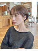 耳掛けマッシュショート 大人ショート シースルーバング