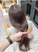 韓国ヘア/ピンクブラウン/艶感カラー/くびれヘア