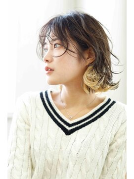 ナンバー ジェミカ 札幌(N° jemica) インナーカラーボブ/ケアブリーチ/韓国/10代/20代