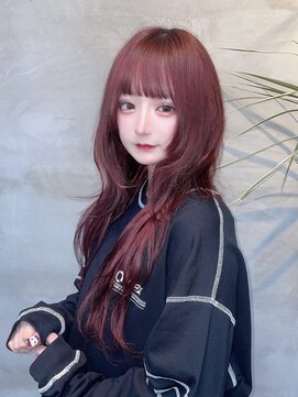 キイ 原宿 表参道(K.e.y) ハイトーンウルフ／ピンクヘア/レッドヘア