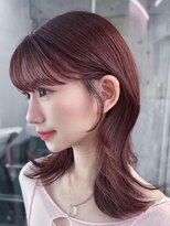 フィヴェント(Fivent)&nbsp;秋色ピンクヘアーでこなれミディ★顔周りレイヤーカット