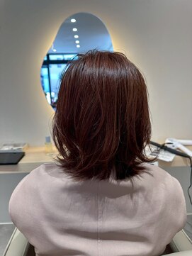 ルーチェココ ブラン(Lu'ce coco blanc) レイヤーボブ×艶レッドブラウン
