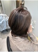外はねレイヤーボブ/細めハイライト/20代30代40代50代