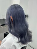 ブルーグレー/ブリーチ1回/色落ち綺麗