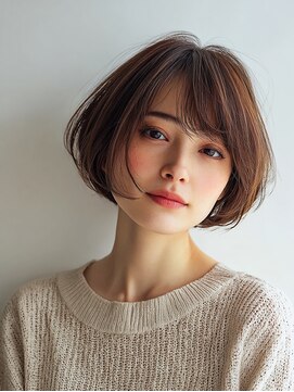 黒髪/クラゲヘアー/オリーブグレー/小顔/ココアベージュ/大口