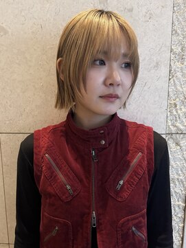 ビュートリアム265(BEAUTRIUM 265) ★小顔ハッシュボブ/中顔面短縮ボブ/前髪あり/全頭ブリーチ/銀座