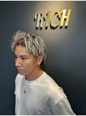 ホワイトメッシュアップバング