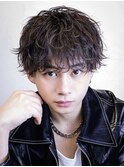 緩めシャドウパーマ ラウンドマッシュ シースルーマッシュ