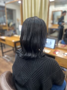 美容室ポール 西葛西店(PAUL) ブリーチなしカラー ブルーブラック 韓国風