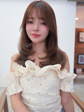 アンジェリカ 広島駅前店(ANGELICA) ANGELICA ミルクティーブラウン 透明感カラー 顔まわりレイヤー