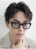 銀座メンズパーマルーズパーマシャドウパーマセンターパート緩め