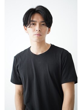 ソワン ドゥ ブレス 立花店(soin de brace) 大人クール前下がりセンターパート/刈り上げセンターパート