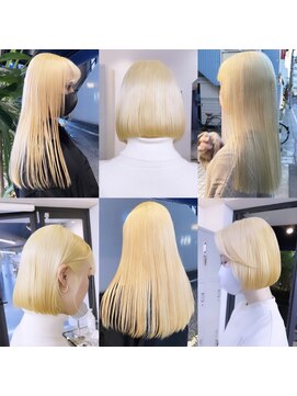 フラム 渋谷(flamme) 抜きっぱなしブリーチ*ブリーチのみブロンドヘア