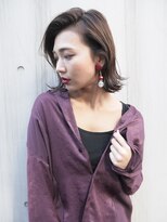 モリオ フロム ロンドン サッポロファクトリー店(morio FROM LONDON)&nbsp;札幌ボブ　大人かわいいかきあげバング外ハネボブ　グレージュ