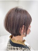 ☆お客様style☆まとまり◎丸み前下がりショートボブ