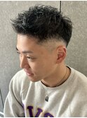 メンズボックスショートツイストニュアンススパイラルパーマ眉毛