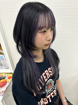 グラスペディア(graspedia) ロングウルフカットラベンダー【広島派手髪】【広島ハイトーン】