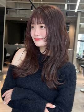 ロンドミラー 博多店(Lond Mirror) ボブルフネビージュ小顔顔周りカット黒髪韓国レイヤーカット博多