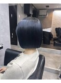 ボブ×ダークネイビー