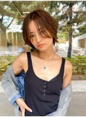【GEEKS渋谷】クールショート/マッシュウルフ/大人ベージュ/小顔