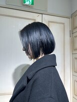 ネクストハラジュク(NEXT HARAJUKU)&nbsp;ブルーブラックボブ　ブリーチOK◎地毛風ナチュラル矯正