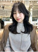 セミロング30代40代くびれヘアレイヤー前髪なし前髪あり表参道