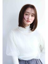 ムウ 難波(MOU)&nbsp;ナチュラルボブくびれヘアアプリコットオレンジ20代30代40代50代