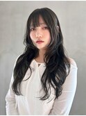 顔周りレイヤーロングおくれ毛前髪カット_F31045