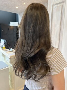 福山人気20代30代40代フォギーベージュ艶髪ブリーチなし巻き髪