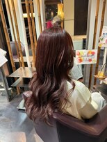 サラジュ 西宮北口店(SARAJU) #ワインブラウン #暖色カラー #艶カラー