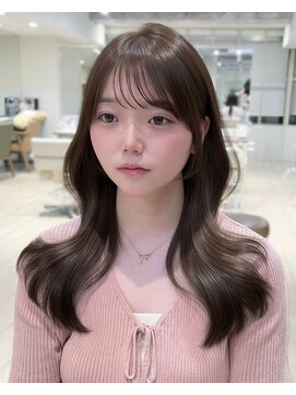 アフロート ディル(AFLOAT D'L) シースルー流し前髪顔周りカット韓国レイヤーロング10代20代